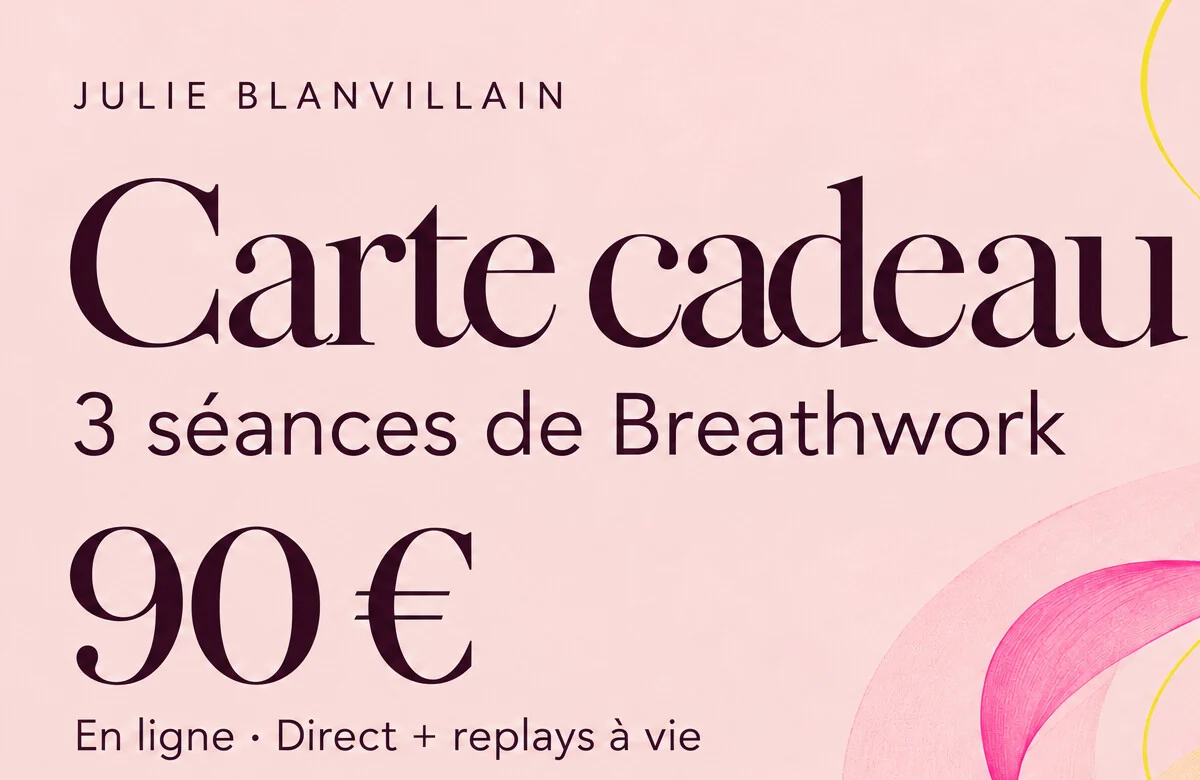 Carte cadeau pour 3 séances de Breathwork à 90 euros