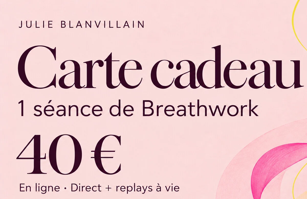 Carte cadeau pour une séance de Breathwork à 40 euros